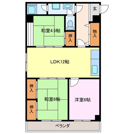 アポロ第二万恵マンションの物件間取画像